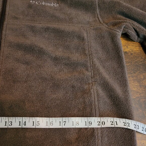 Columbia Zip Fleece Jacket Size L Brown Beige Clay Zip Pockets Gorpcore Outdoor - Picture 8 of 11